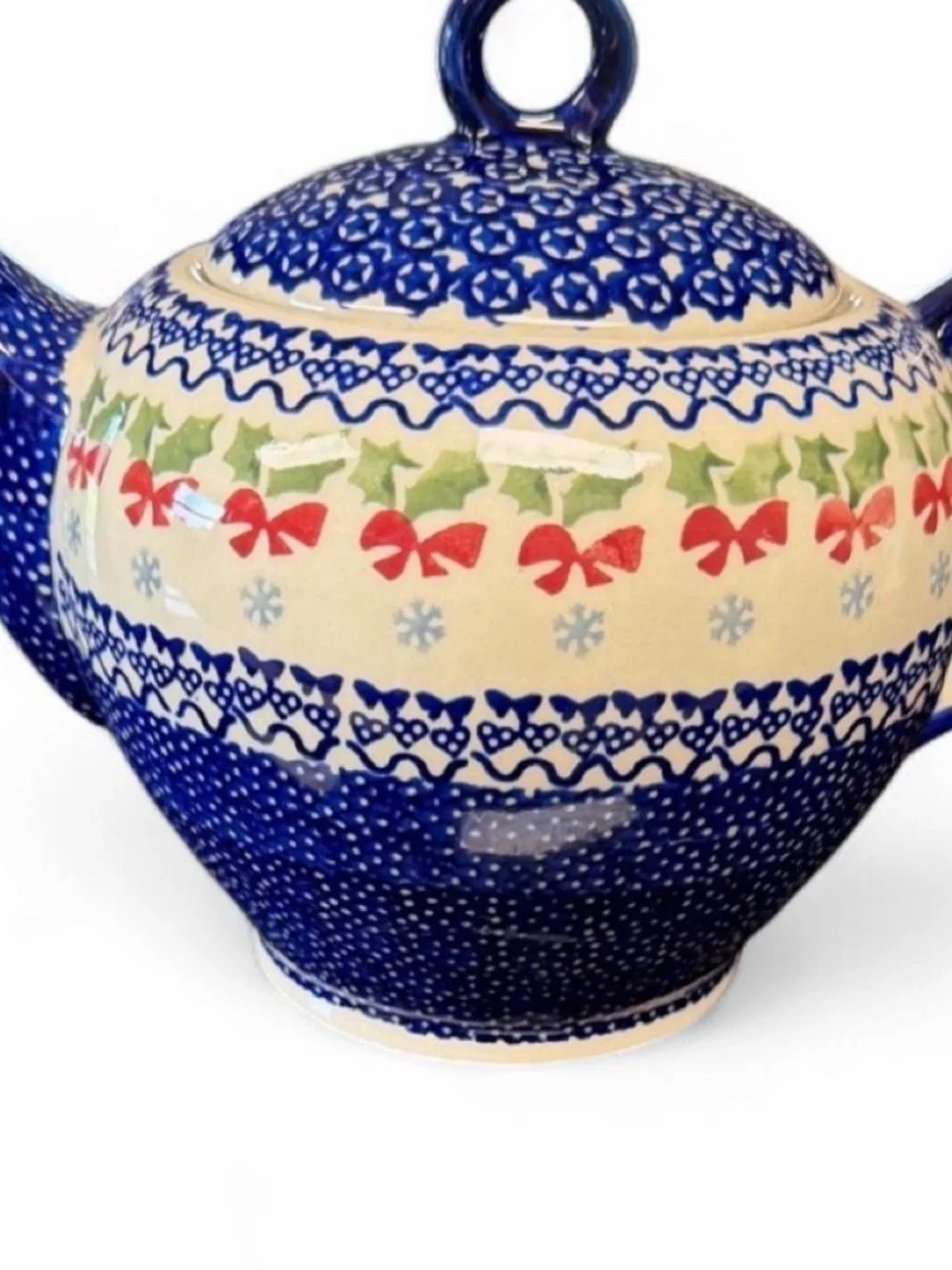Polish Pottery Christmas Teapot - Manufaktura Bolesławiec